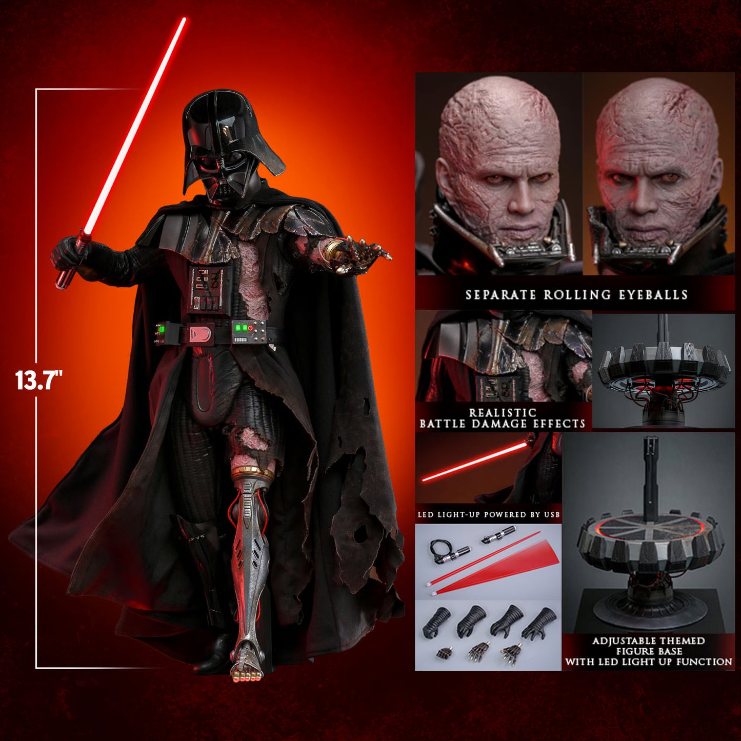 READY🔥DX44 DX44B STAR WARS DARTH VADER (BATTLE DAMAGED) Collector & Special Edition 1/6TH SCALE COLLECTIBLE FIGURE
