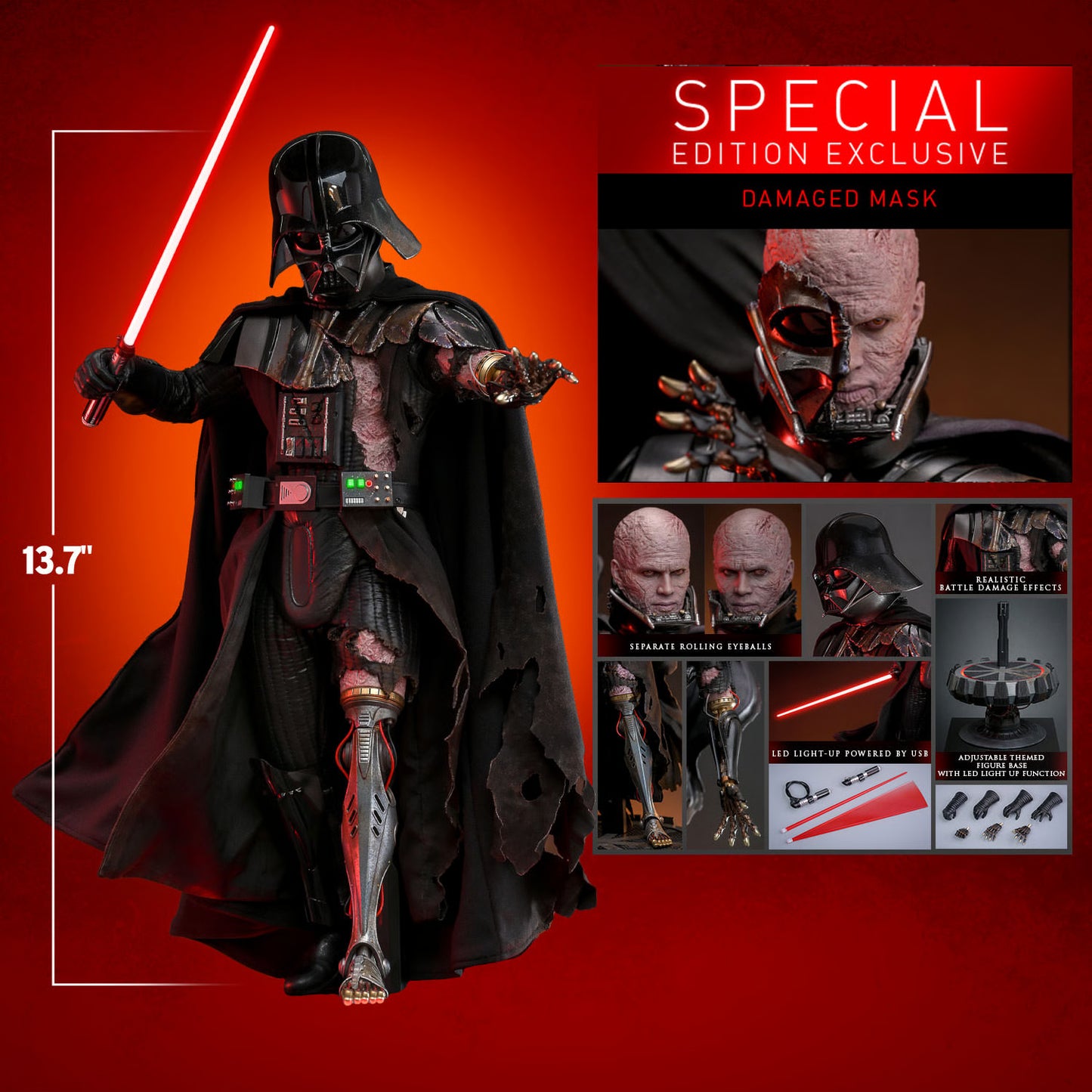READY🔥DX44 DX44B STAR WARS DARTH VADER (BATTLE DAMAGED) Collector & Special Edition 1/6TH SCALE COLLECTIBLE FIGURE