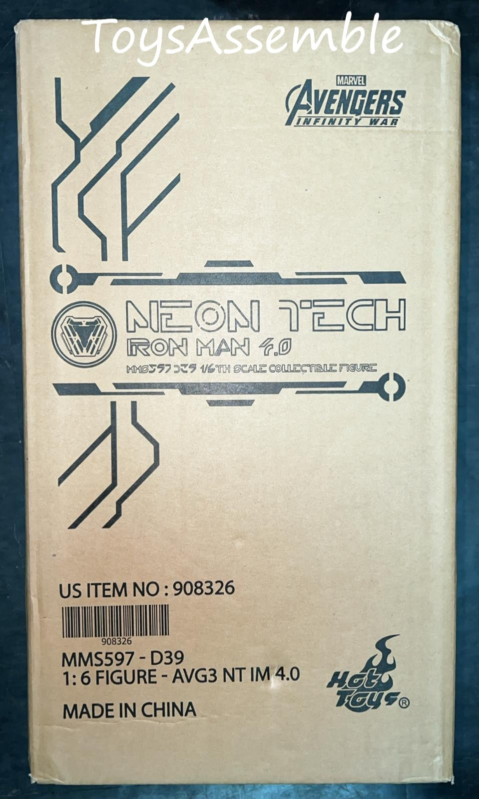🔥Hot toys MMS597D39 Marvel Avengers Infinity War Ironman Mark 50 Neon Tech 4.0 Regular Edition