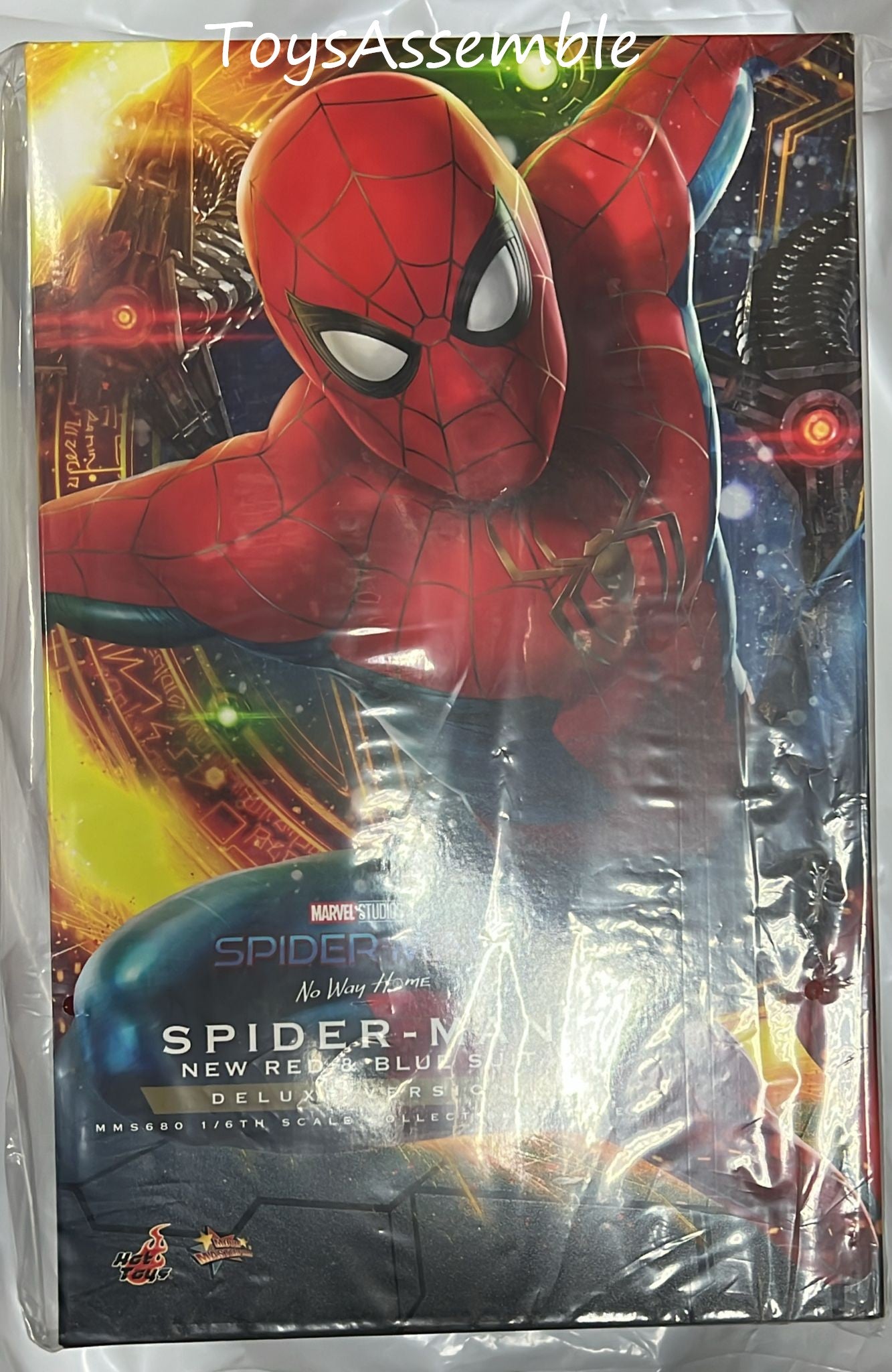 🔥Hot Toys MMS680 NO WAY HOME 1/6 SPIDER-MAN (NEW RED AND BLUE SUIT) DELUXE