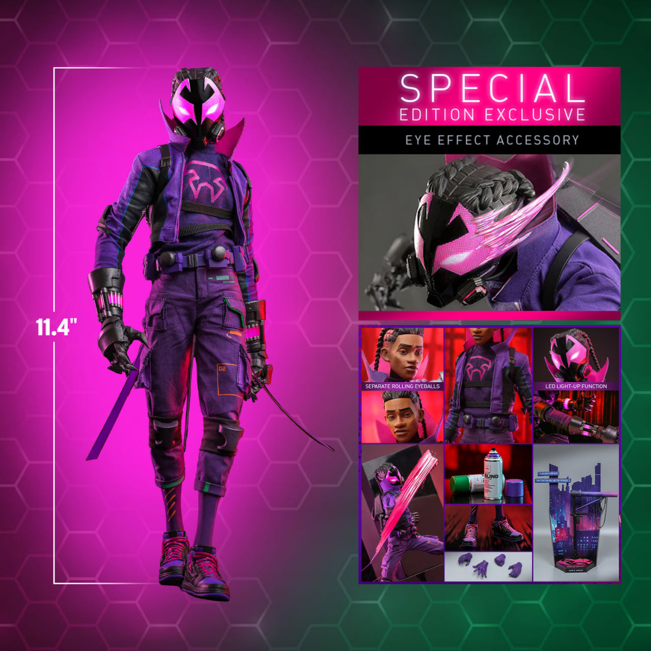 Pre-Owned🔥Hot Toys MMS725B Spiderman Across the Spider-Verse Miles G. Morales 1/6 Scale Collectible Figure Special Edition