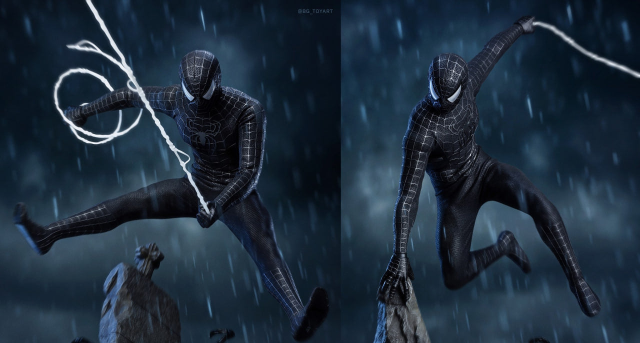 READY🔥Hot Toys MMS727B Spider-Man 3 Spiderman (Black Suit) Special Edition 1/6th Scale Collectible Figure