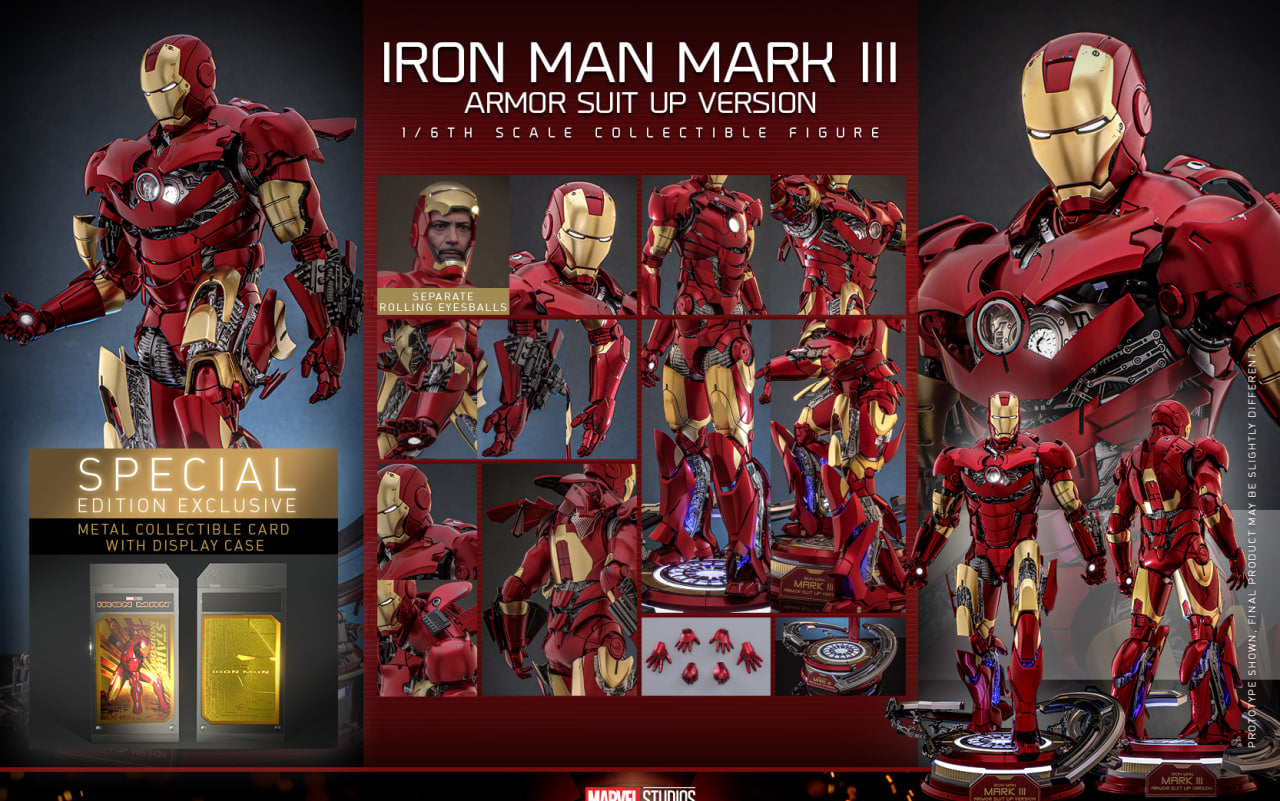 Preorder🔥Hot Toys MMS825B Iron Man 1/6th scale Iron Man Mark III (Armor Suit Up Version) Collectible Figure Special Edition