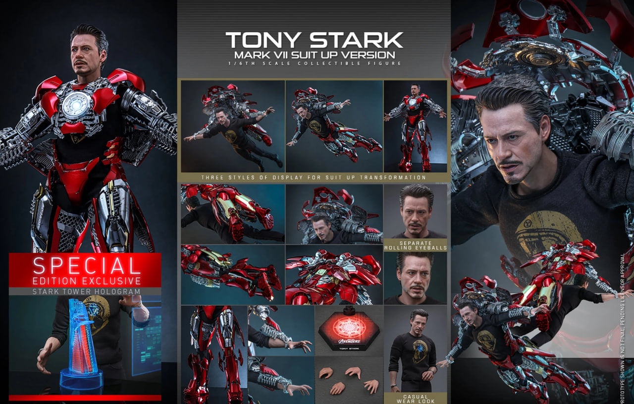 READY🔥Hot Toys MMS718B The Avengers 1/6th scale Tony Stark (Mark VII Suit up Version) Collectible Figure Special Edition