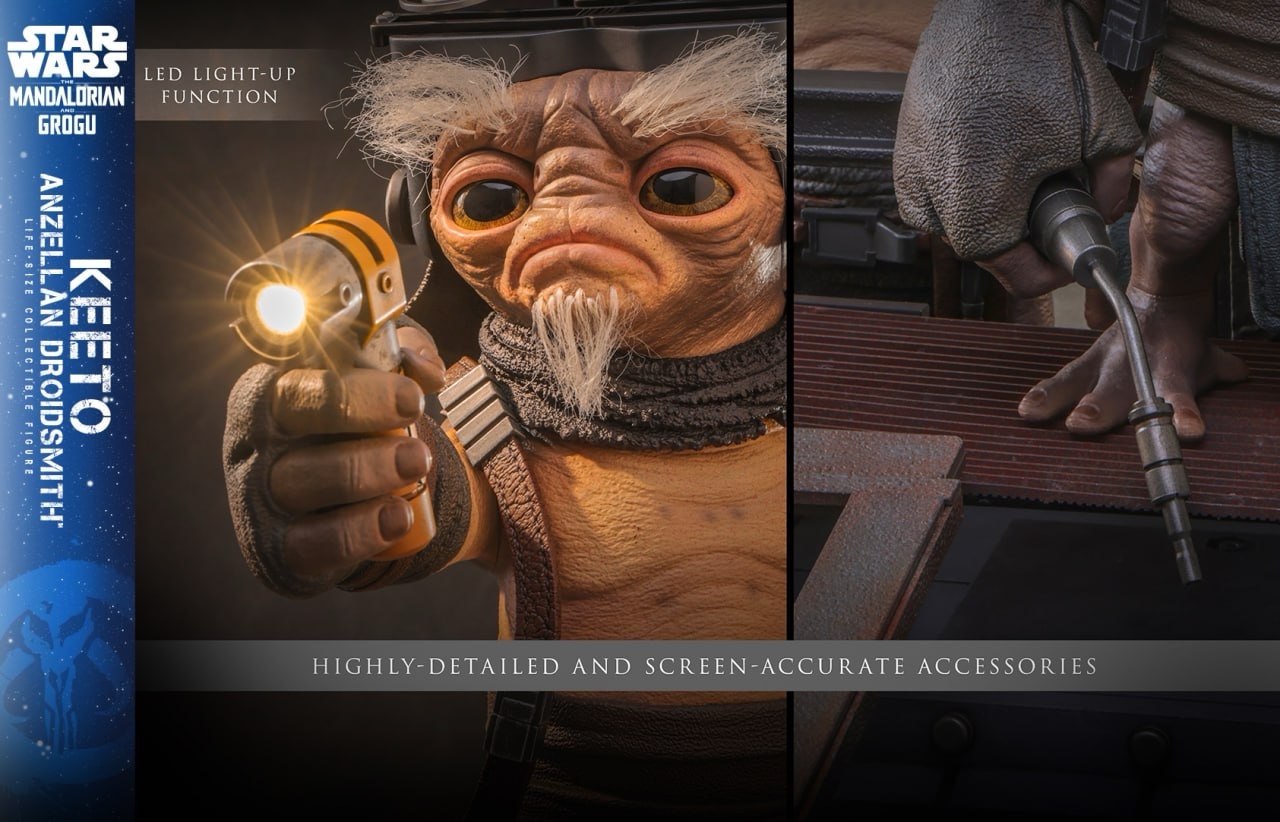READY🔥Hot Toys LMS018 Star Wars: The Mandalorian & Grogu Keeto (Anzellan Droidsmith) Life-Size Collectible Figure