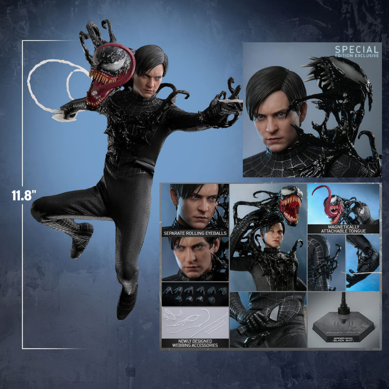 READY🔥Hot Toys MMS727B Spider-Man 3 Spiderman (Black Suit) Special Edition 1/6th Scale Collectible Figure