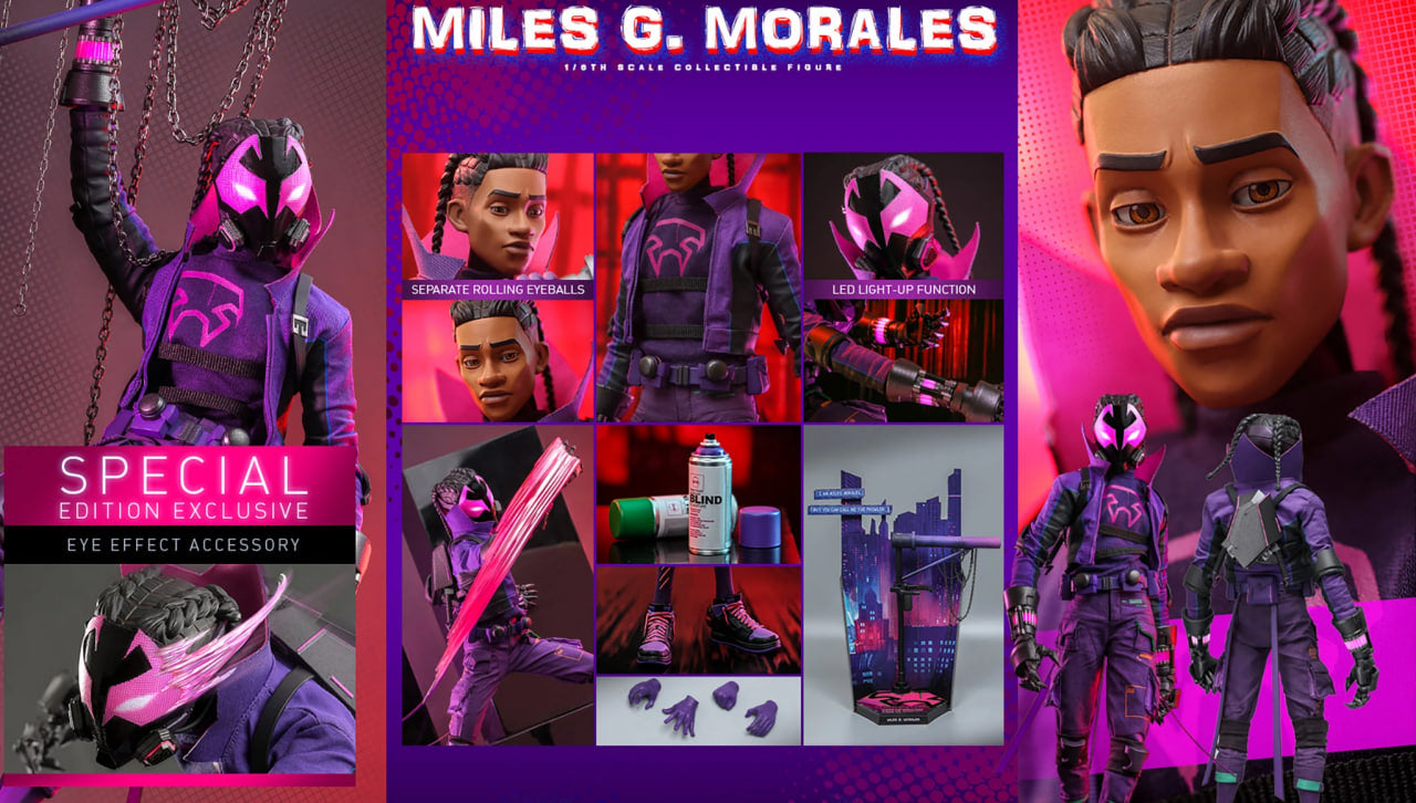 READY🔥Hot Toys MMS725B Spiderman Across the Spider-Verse Miles G. Morales 1/6 Scale Collectible Figure Special Edition