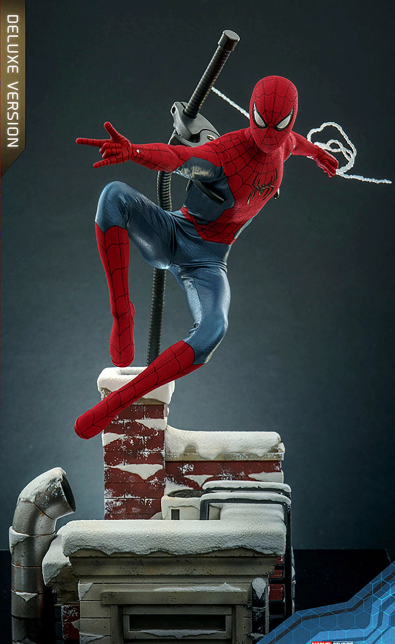 🔥Hot Toys MMS680 NO WAY HOME 1/6 SPIDER-MAN (NEW RED AND BLUE SUIT) DELUXE