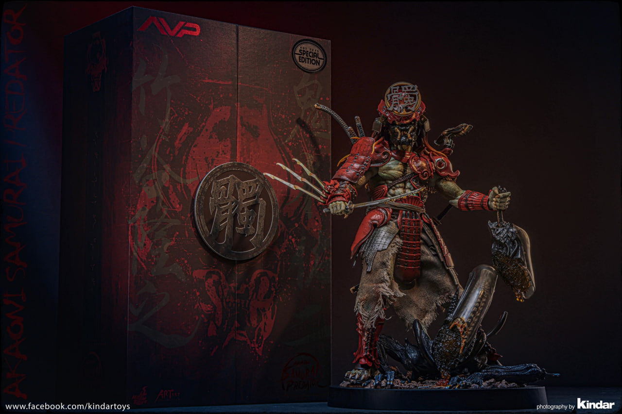 READY🔥Hot Toys AC06B Alien vs Predator 1/6th Scale Akaoni Samurai Predator Collectible Figure Special Edition