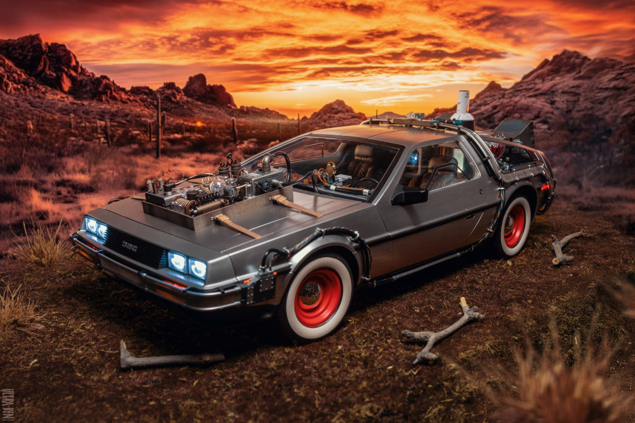 Pre-Owned(95% New)🔥Hot Toys MMS738 BACK TO THE FUTURE III 1/6 DELOREAN TIME MACHINE