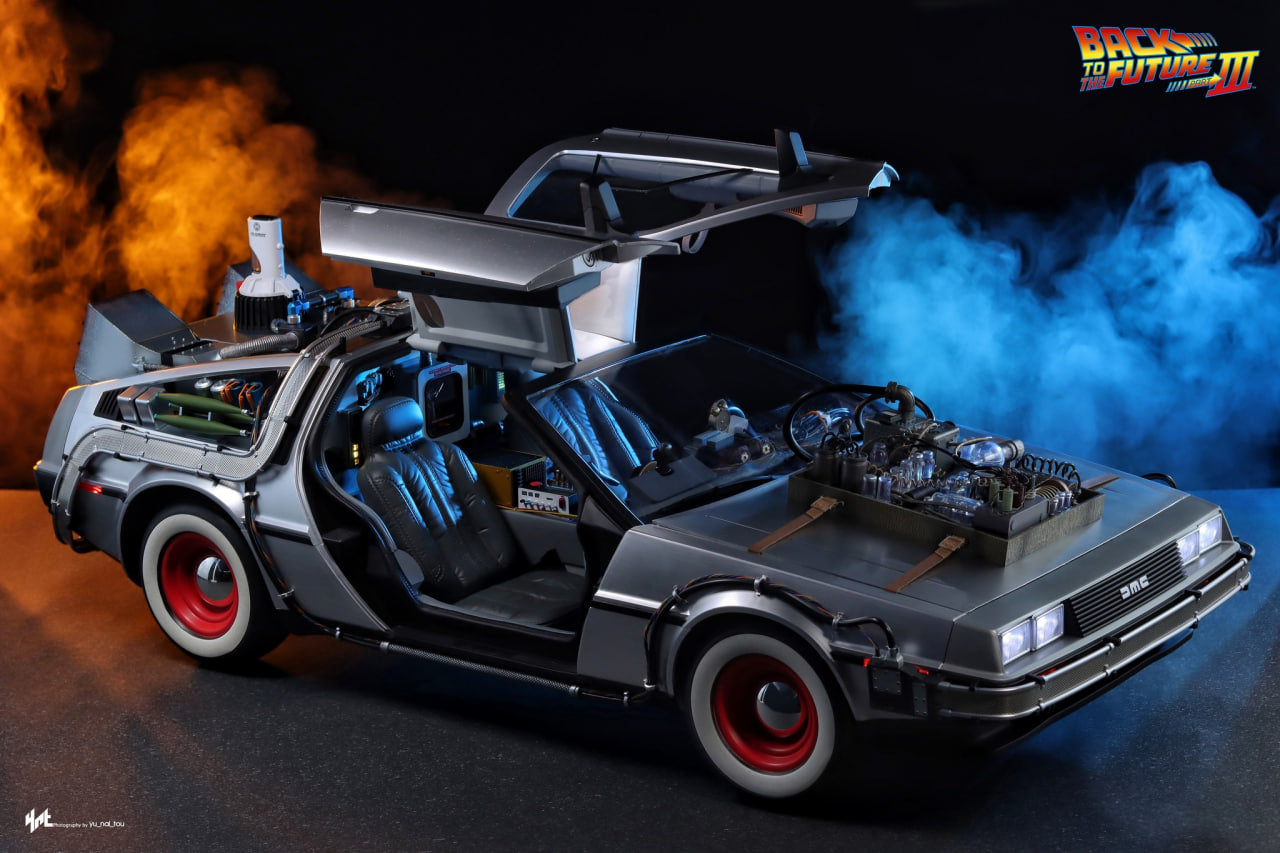 Pre-Owned(95% New)🔥Hot Toys MMS738 BACK TO THE FUTURE III 1/6 DELOREAN TIME MACHINE