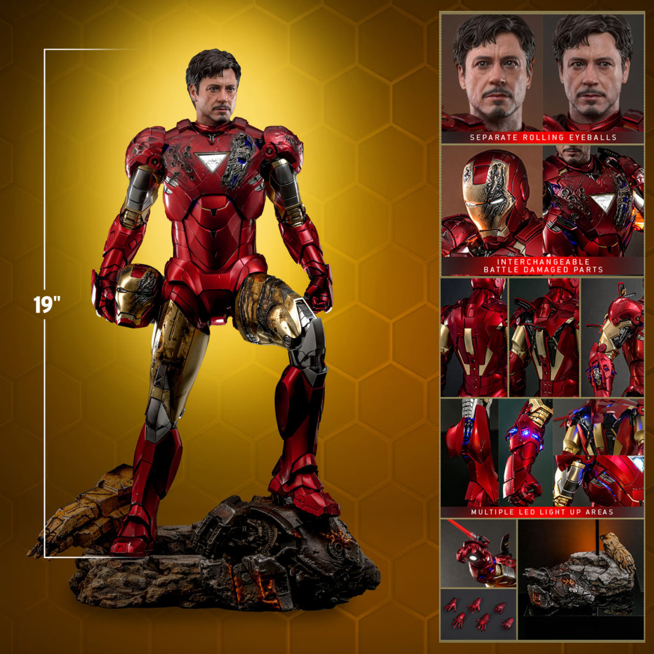 READY🔥Hot Toys QS025 Iron Man 2 Iron Man Mark VI 1/4 Quarter Scale Collectible Figure