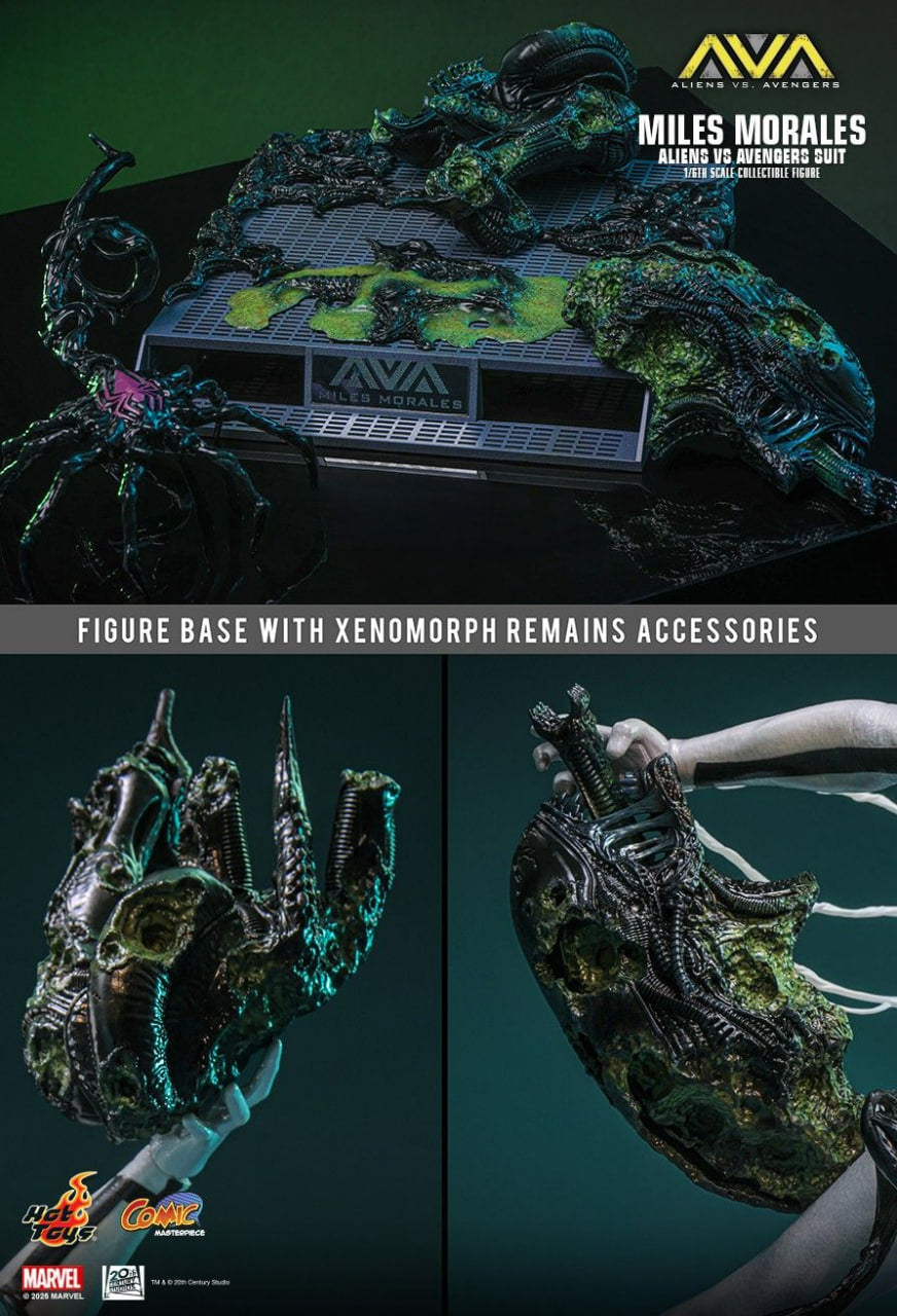 Preorder🔥Hot Toys CMS027 Aliens Vs. Avengers 1/6th scale Miles Morales (Aliens Vs. Avengers Suit) Collectible Figure [Hot Toys Exclusive]