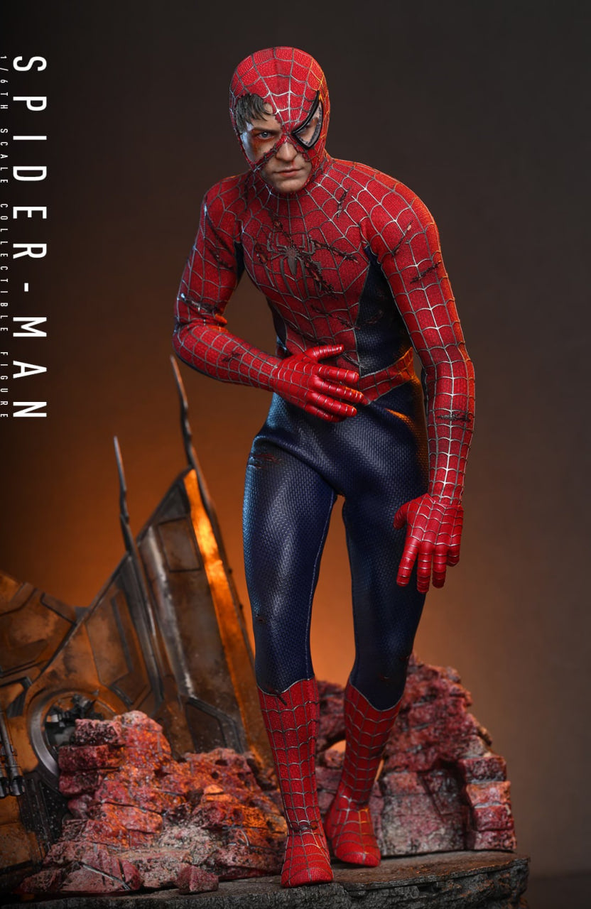 Preorder🔥Hot Toys MMS859 Spider-Man 1/6th scale Spider-Man (Battle Damaged Version) Collectible Figure