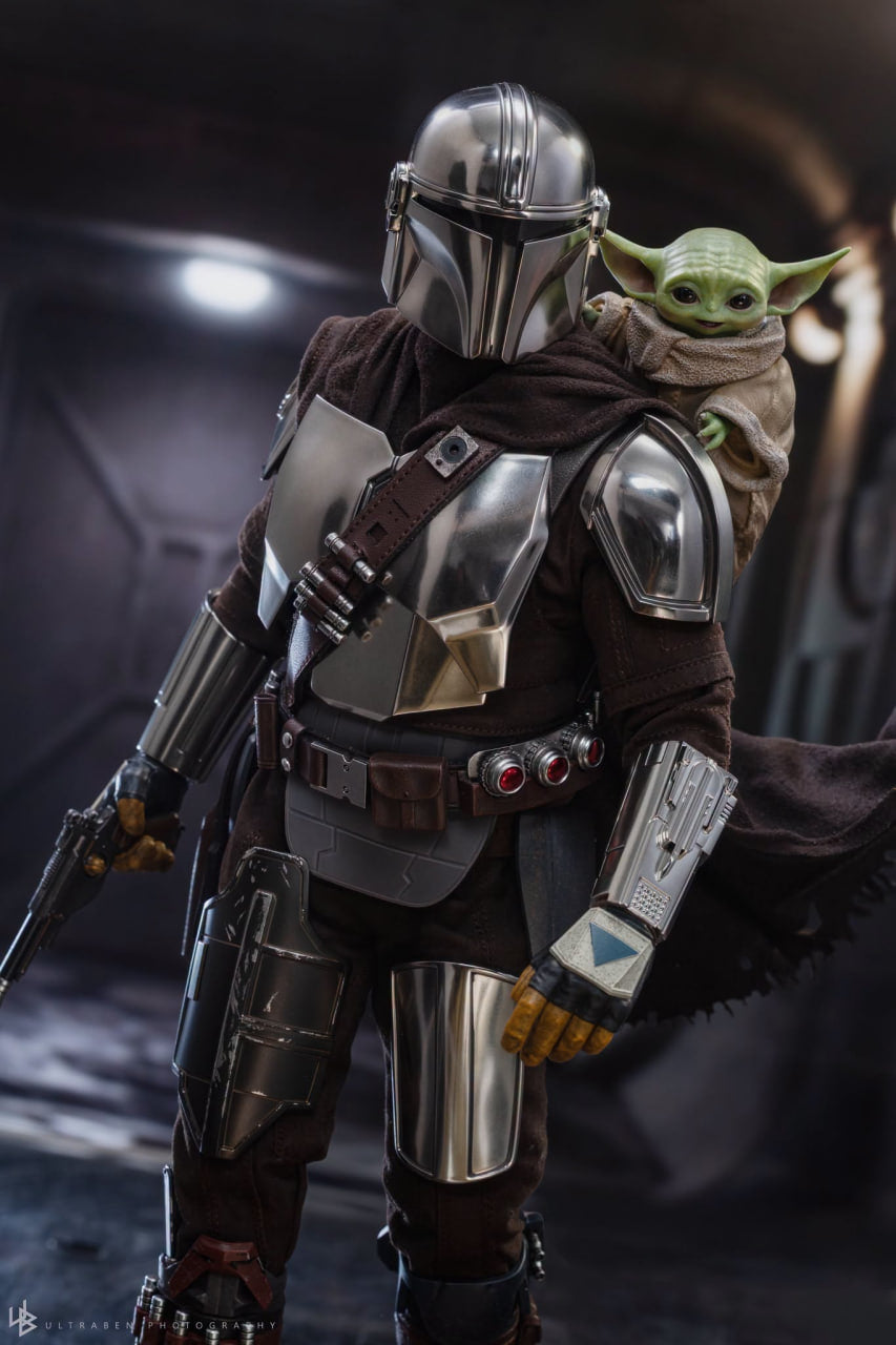 🔥Hot Toys MMS872 Star Wars: The Mandalorian & Grogu - The Mandalorian & Grogu Collectible Set (Deluxe Version)