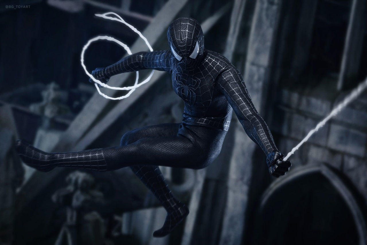 Pre-Owned🔥Hot Toys MMS727B Spider-Man 3 Spiderman (Black Suit) Special Edition 1/6th Scale Collectible Figure
