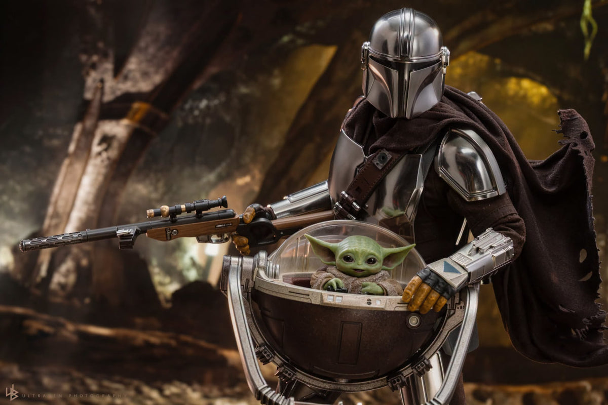 🔥Hot Toys MMS872 Star Wars: The Mandalorian & Grogu - The Mandalorian & Grogu Collectible Set (Deluxe Version)