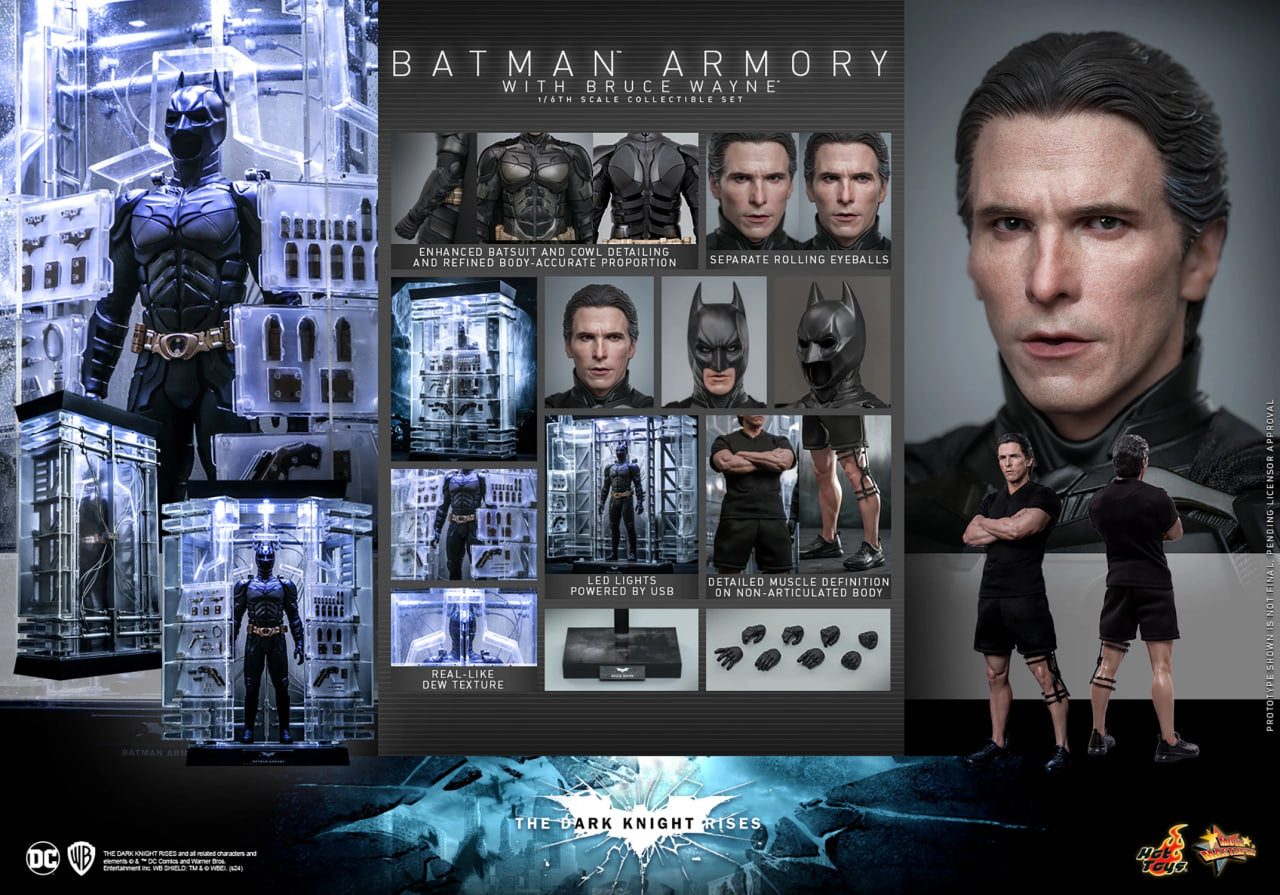 Preorder🔥Hot Toys MMS702 The Dark Knight Rises: Batman Armory with Bruce Wayne 1/6 Scale Collectible Set