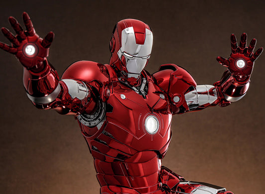 🔥Hot Toys MMS744-D64 IRON MAN 1/6 MARK III (RED & CHROME VERSION)