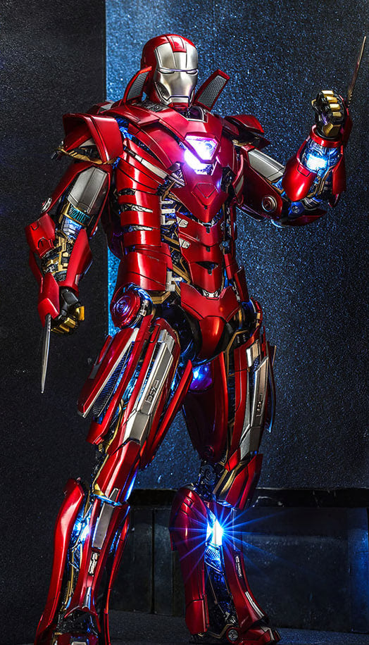 🔥Hot toys MMS618D43 Ironman 3 Ironman Silver Centurion Armor Suit Up Version Diecast Edition