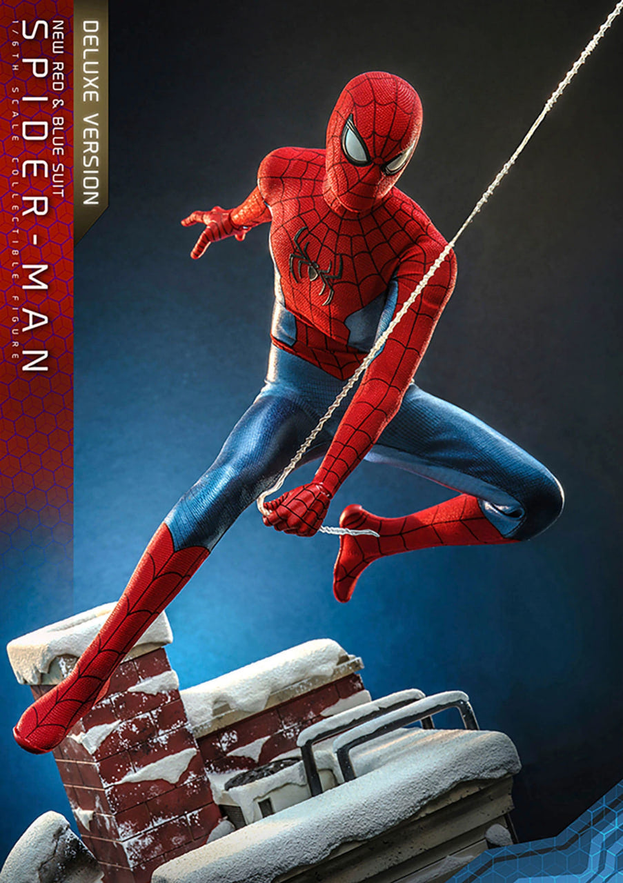 🔥Hot Toys MMS680 NO WAY HOME 1/6 SPIDER-MAN (NEW RED AND BLUE SUIT) DELUXE