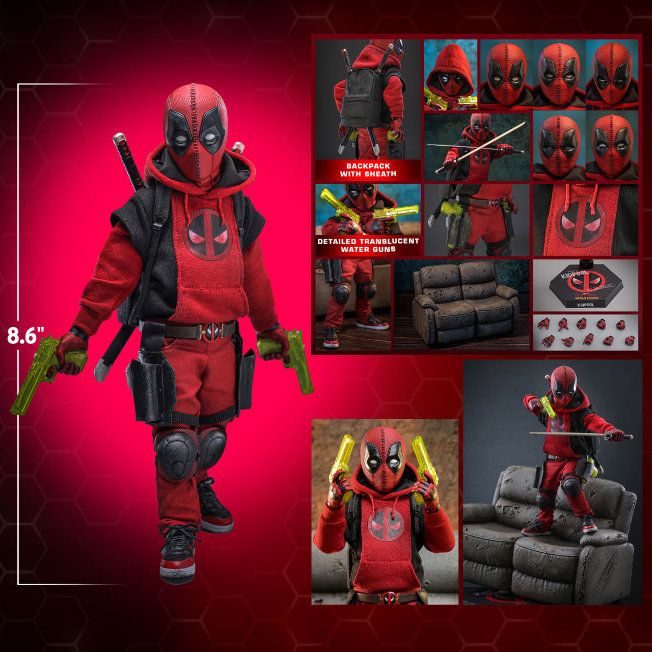 READY🔥Hot Toys MMS763 Deadpool and Wolverine Kidpool 1/6 Scale Collectible Figure