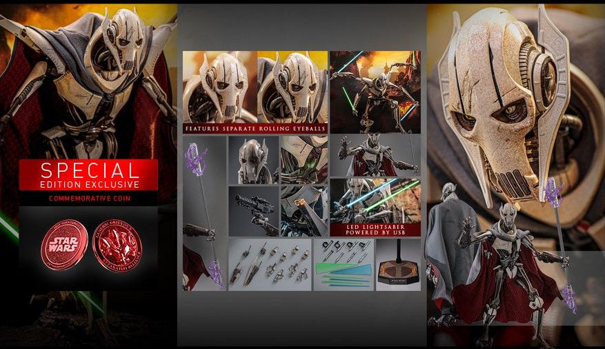 🔥Hot Toys MMS760D67B Star Wars Episode III Revenge of the Sith General Grievous 1/6 Scale Collectible Figure Special Edition