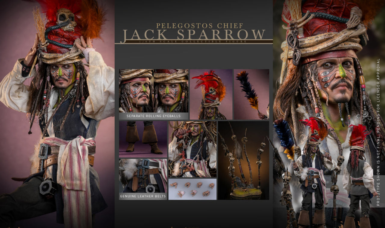 Preorder🔥Hot Toys DX48 Pirates of the Caribbean: Dead Man’s Chest Pelegostos Chief Jack Sparrow 1/6th scale Collectible Figure