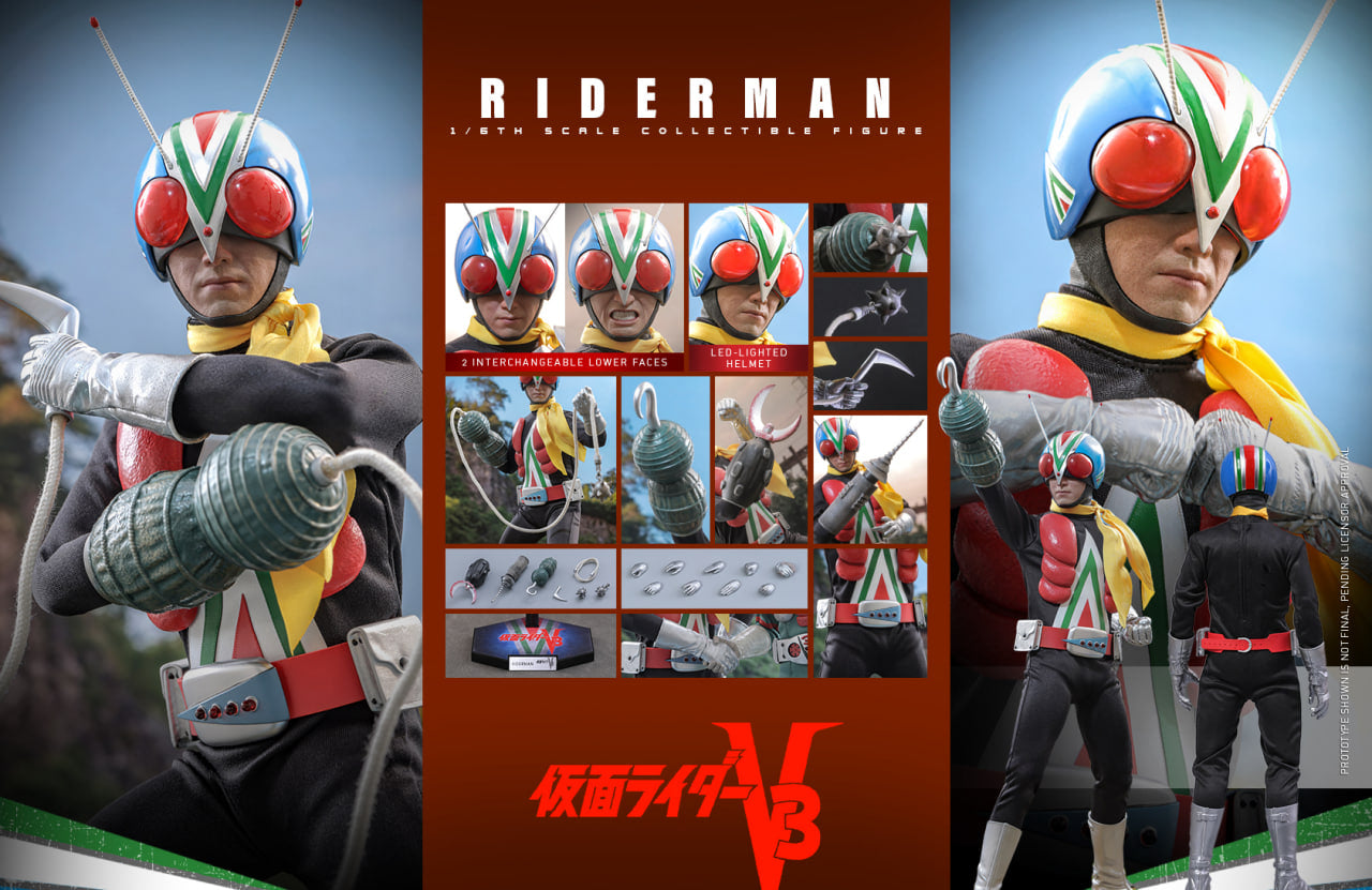 Preorder🔥Hot Toys TMS185 Kamen Rider V3 Riderman 1/6th scale Collectible Figure