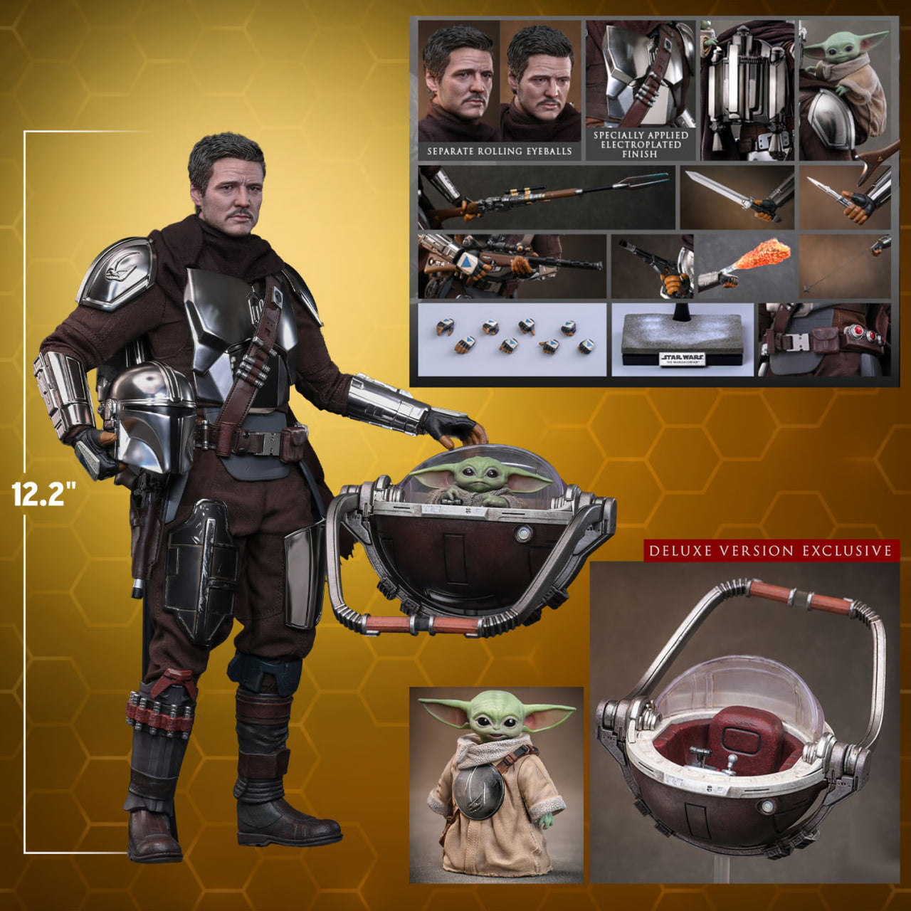 Preorder🔥Hot Toys MMS872 Star Wars: The Mandalorian & Grogu - The Mandalorian & Grogu Collectible Set (Deluxe Version)