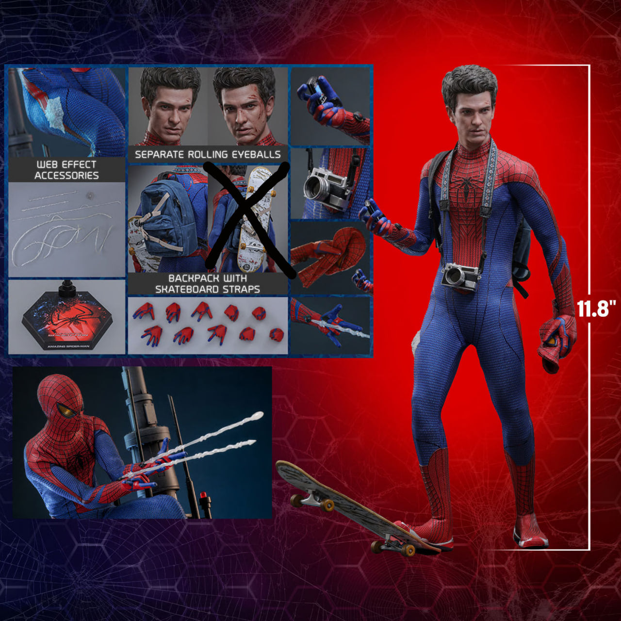 OPENED🔥Hot Toys MMS771 The Amazing Spider-Man 1/6th Scale The Amazing Spider-Man Collector edition