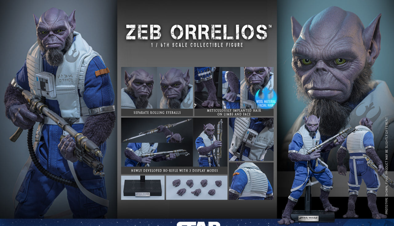 Preorder🔥Hot Toys MMS876 Star Wars: The Mandalorian & Grogu 1/6th scale Zeb Orrelios Collectible Figure
