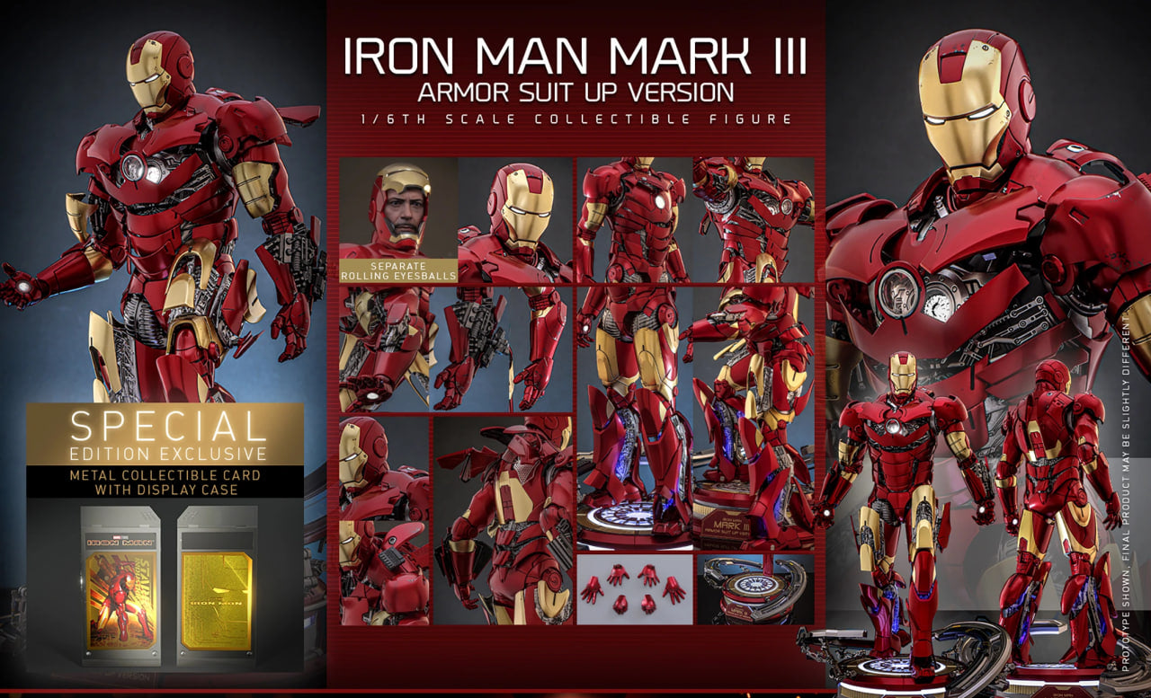 🔥Hot Toys MMS825D72B Iron Man 1/6th scale Iron Man Mark III (Armor Suit Up Version) Collectible Figure Special Edition