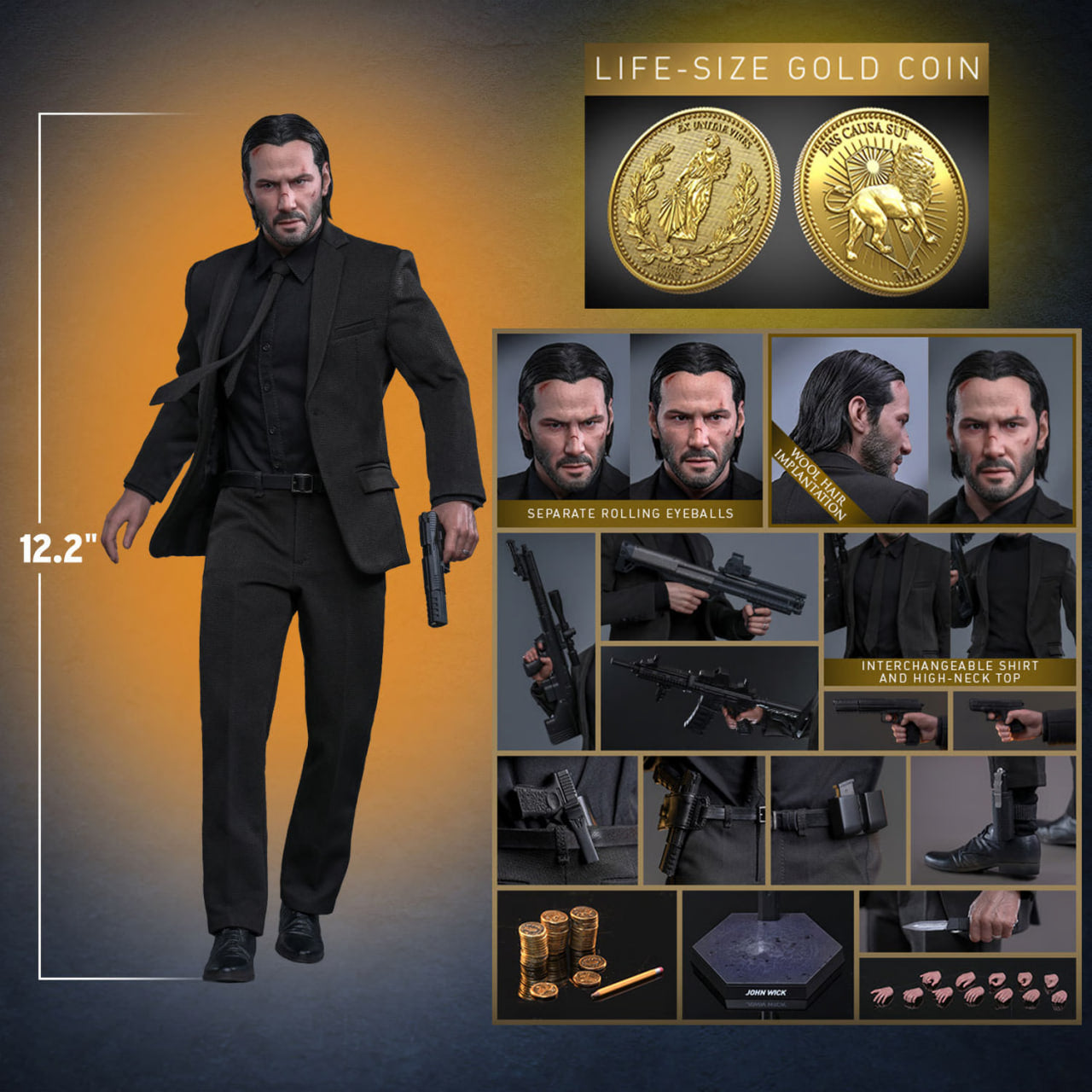 READY🔥Hot Toys MMS833AEB John Wick 1/6th scale John Wick Collectible Figure (Artisan Edition) [Hot Toys Exclusive] (Special Edition)