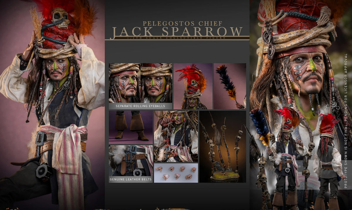 READY🔥Hot Toys DX48 Pirates of the Caribbean: Dead Man’s Chest Pelegostos Chief Jack Sparrow 1/6th scale Collectible Figure