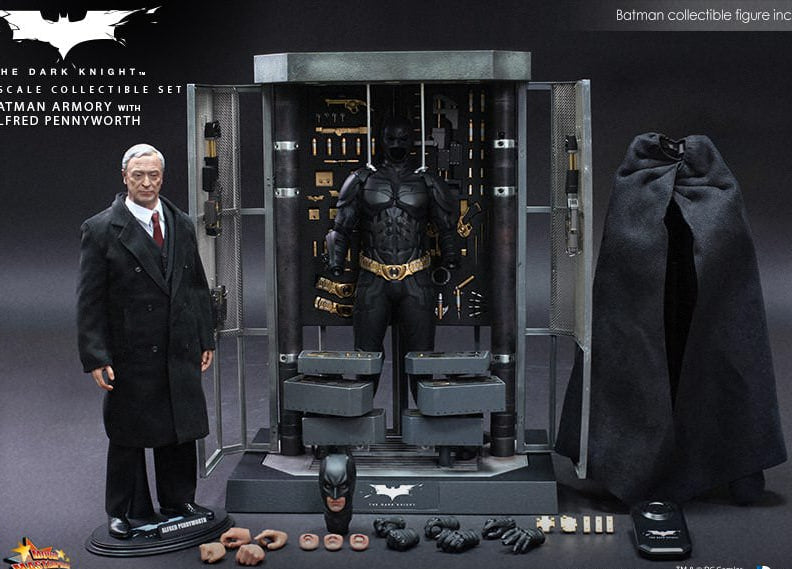 READY🔥Hot Toys MMS235 THE DARK KNIGHT 1/6 BATMAN ARMORY WITH ALFRED PENNYWORTH
