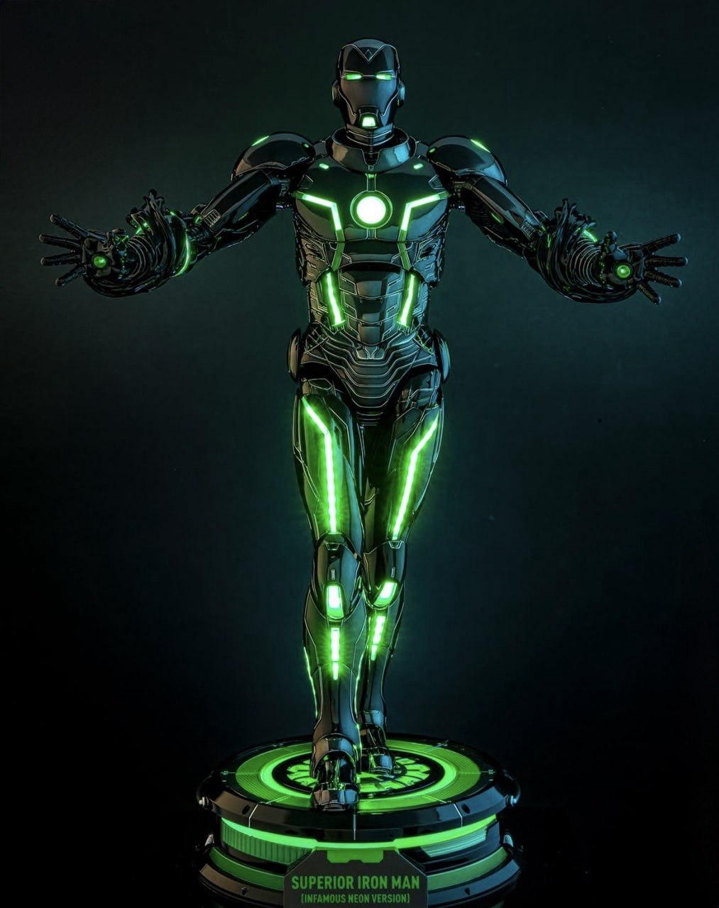 🔥Hot Toys CMS036D83 Marvel Comics Superior Iron Man (Infamous Neon Version) [Hot Toys Exclusive] 1/6th scale Collectible Figure