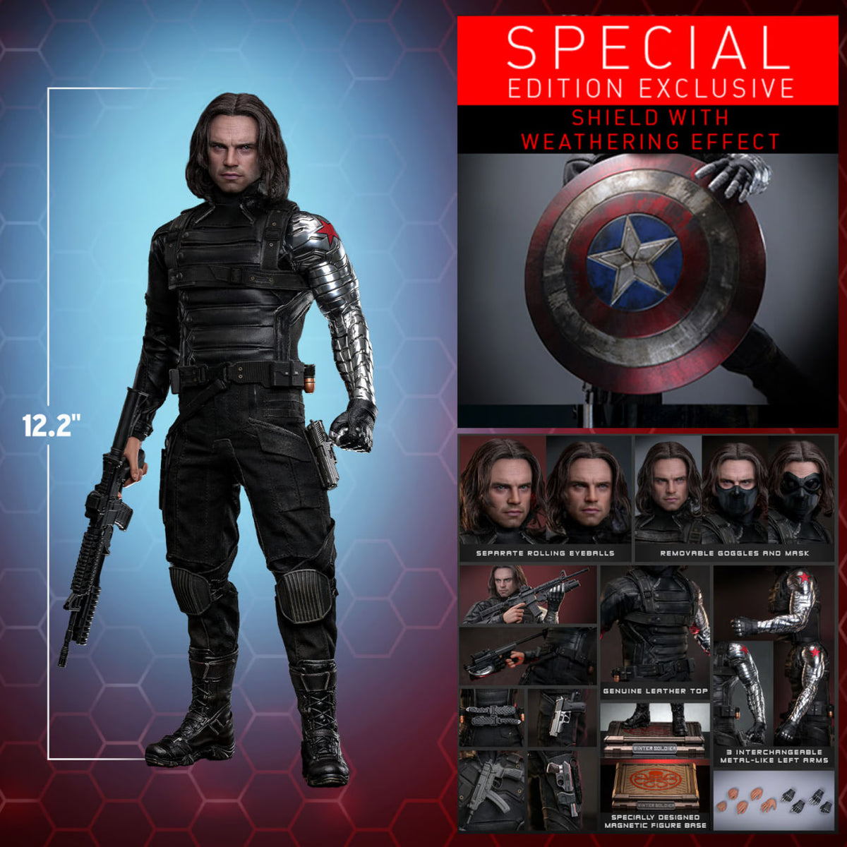 READY🔥Hot Toys MMS790AEB Captain America: The Winter Soldier 1/6 Winter Soldier (Artisan Edition) (Special Edition)