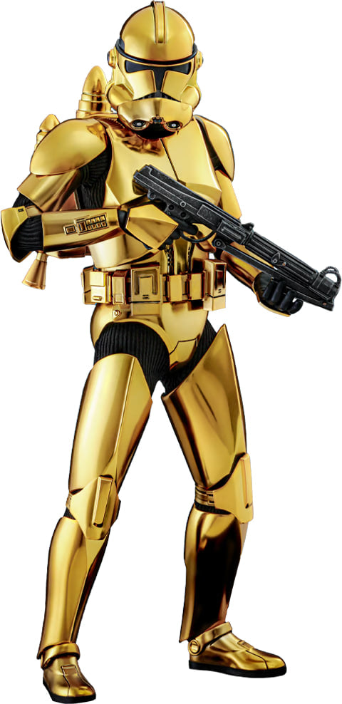 🔥Hot Toys🔥MMS735 STAR WARS 1/6 Clone Trooper (GOLD CHROME VERSION)