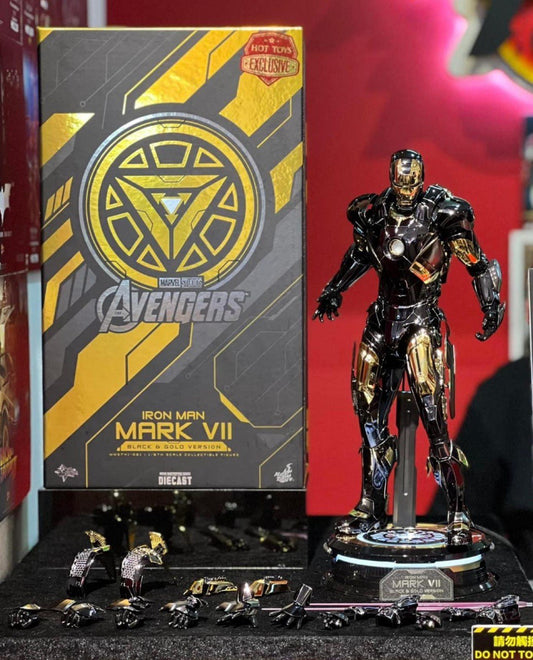 🔥Hottoys🔥MMS741-D61 IRON MAN Diecast MARK VII (BLACK & GOLD VERSION)