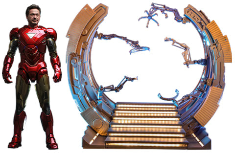 🔥Hottoys🔥MMS688D53 IRON MAN MARK VI (2.0) WITH SUIT-UP GANTRY [Deluxe Version]