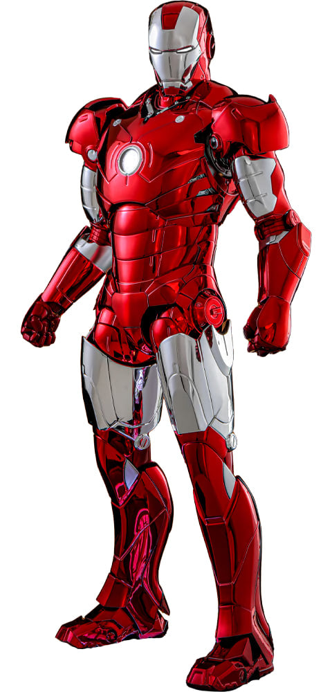 🔥Hottoys🔥MMS744-D64 IRON MAN 1/6 MARK III (RED & CHROME VERSION)