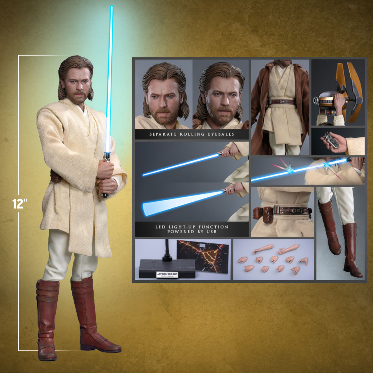 Preorder🔥MMS808 Star Wars: Attack Of The Clones Obi-Wan Kenobi 1/6th scale Collectible Figure