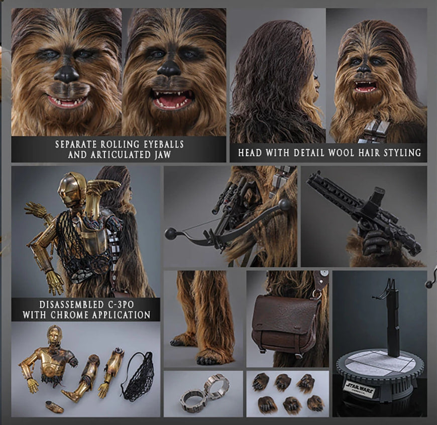 READY🔥Hot Toys MMS766 Star Wars: Episode V The Empire Strikes Back 1/6th scale Chewbacca with Disassembled C3PO Collectible Figure