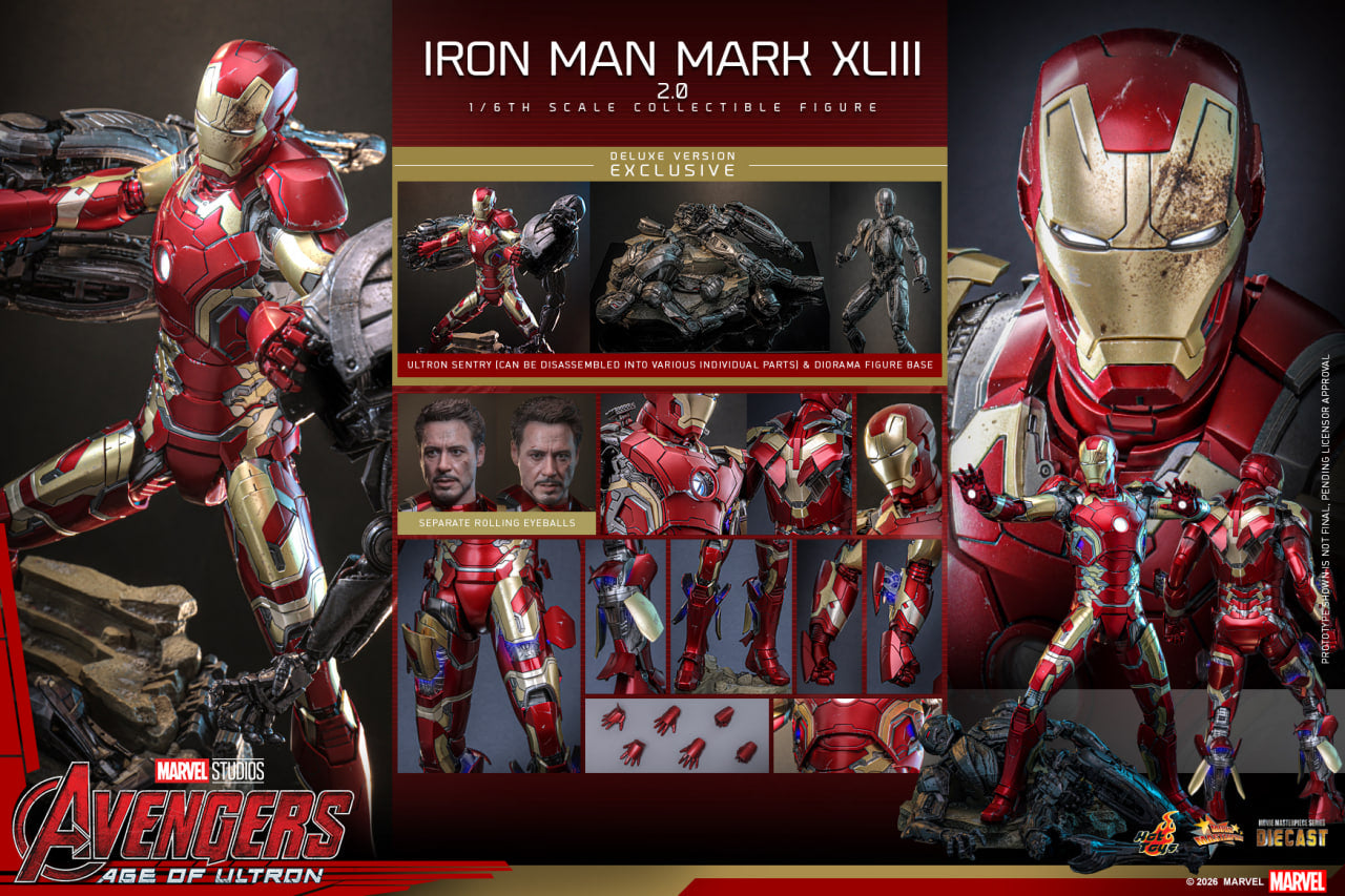 Preorder🔥Hot Toys MMS866D81 Avengers: Age of Ultron 1:6 Iron Man Mark XLIII (2.0) (Deluxe)