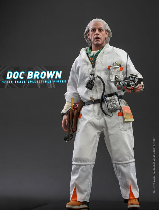 READY🔥 Hot Toys MMS609 BACK TO THE FUTURE 1/6 DOC BROWN (Regular Version))