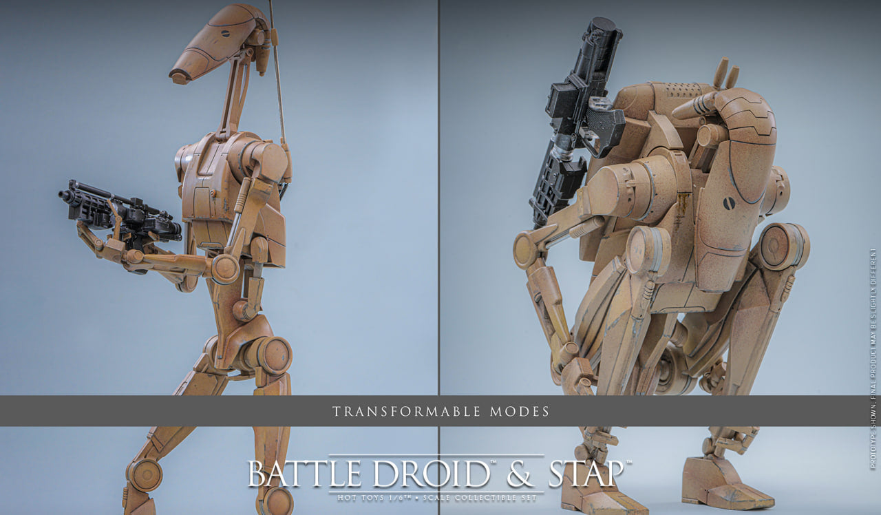 Preorder🔥Hot Toys MMS887 Star Wars: The Phantom Menace - 1/6th scale Battle Droid & STAP Collectible Set