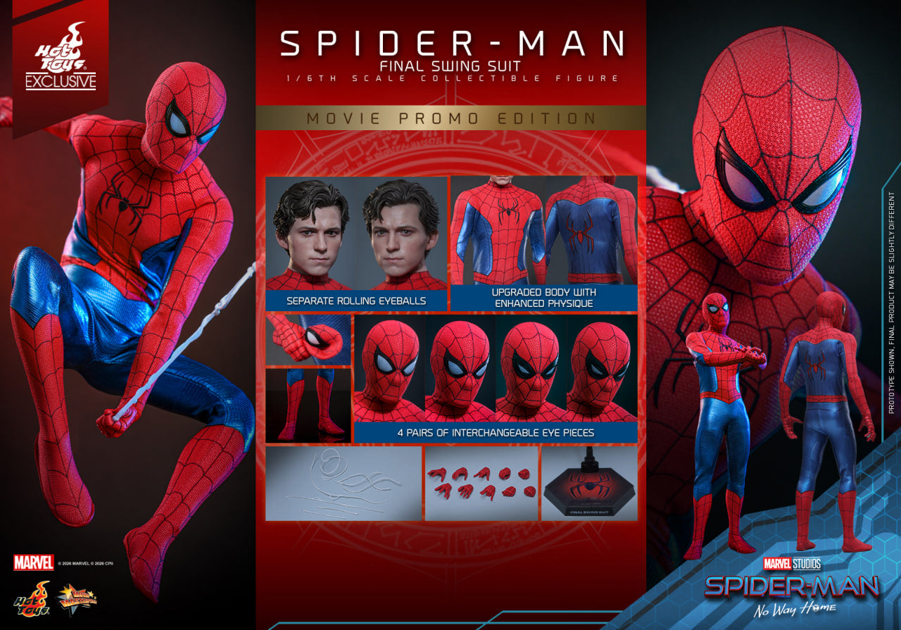 READY🔥Hot Toys MMS862 Spider-Man: No Way Home - 1/6th scale Spider-Man (Final Swing Suit) Collectible Figure (Movie Promo Edition) [Hot Toys Exclusive]