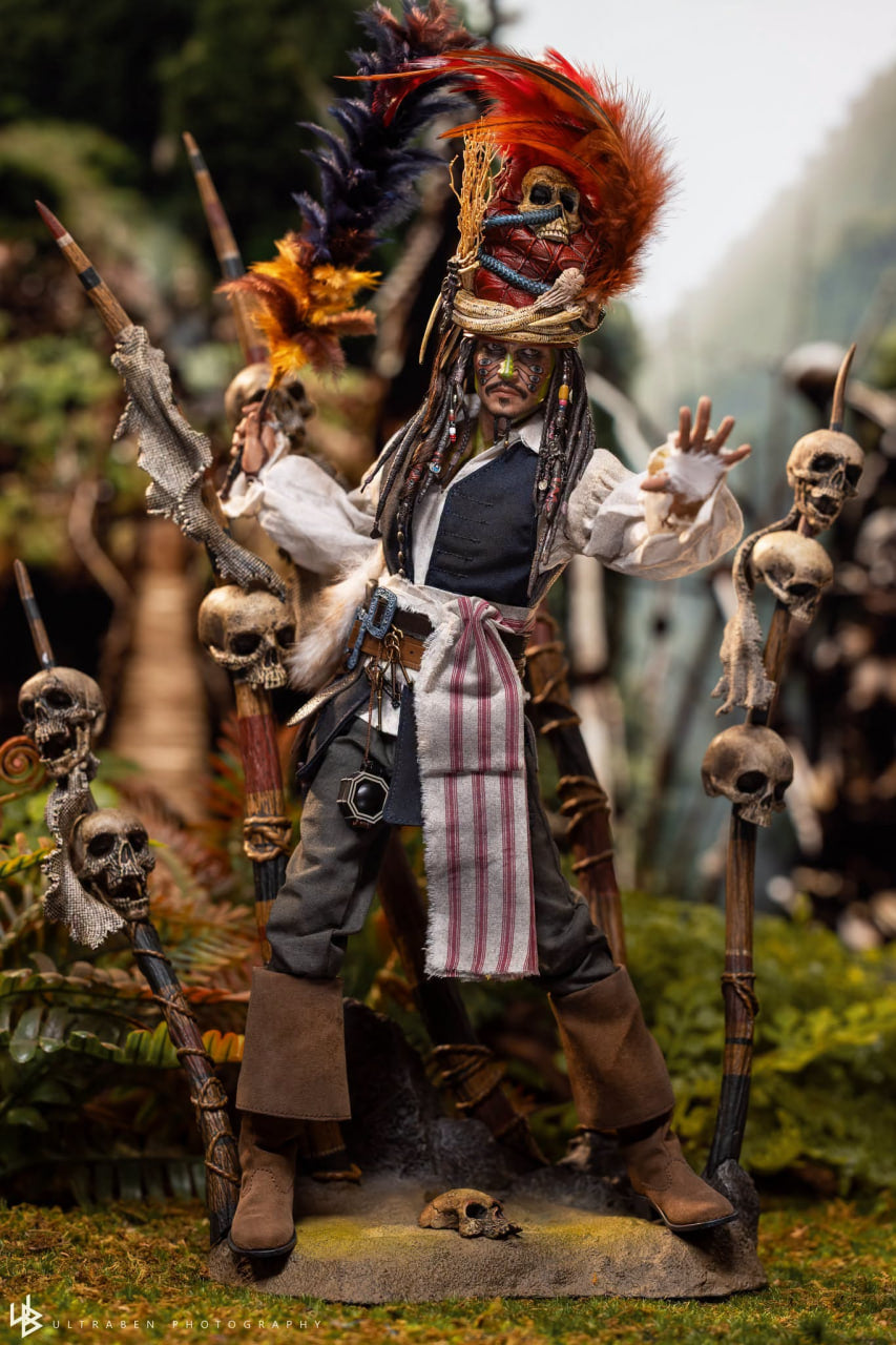 READY🔥Hot Toys DX48 Pirates of the Caribbean: Dead Man’s Chest Pelegostos Chief Jack Sparrow 1/6th scale Collectible Figure