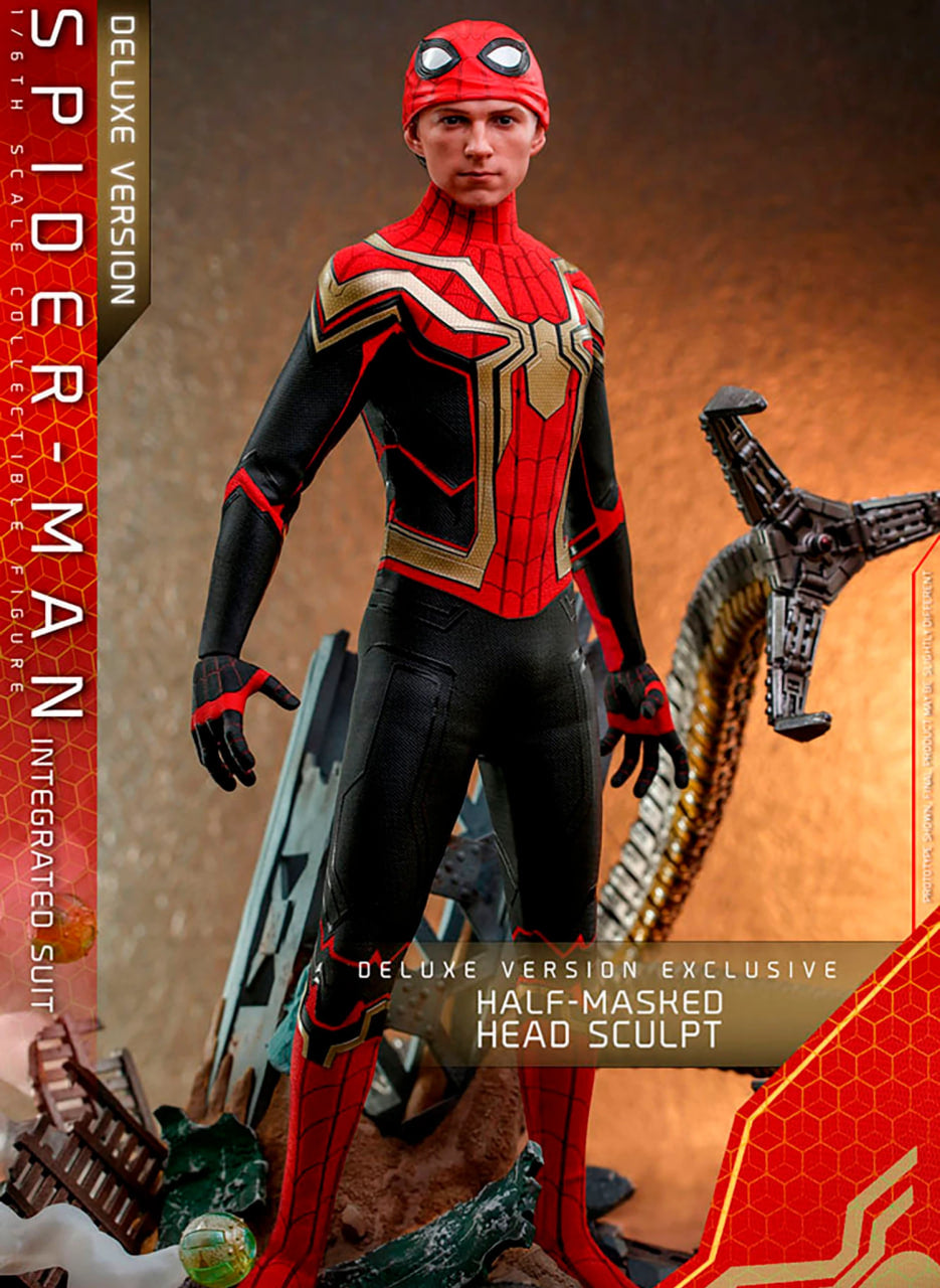 READY🔥Hot Toys MMS624 NO WAY HOME 1/6 SPIDER-MAN (INTEGRATED SUIT) Deluxe
